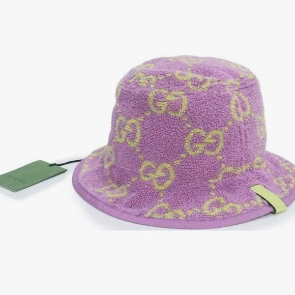 Gucci Kids Lavender and Lime Bucket Hat - Picture 1 of 8